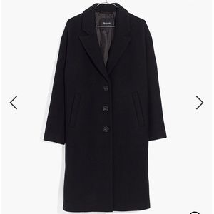 MADEWELL Black Bergen Cocoon Long Wool Coat Size S